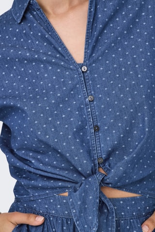 Chemisier noué en jean - Bleu