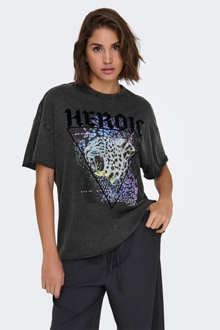 T-shirt oversize regular en coton biologique - Noir