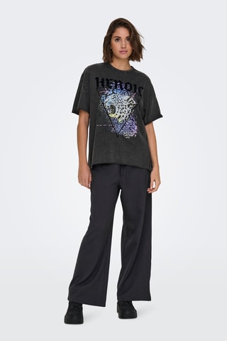 T-shirt oversize regular en coton biologique - Noir