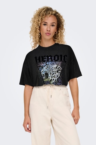 T-shirt oversize regular en coton biologique - Noir