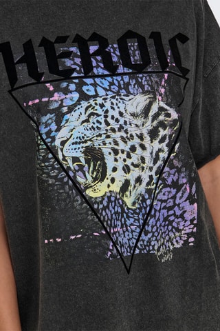 T-shirt oversize regular en coton biologique - Noir