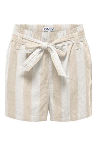 Short en lin - Beige et écru