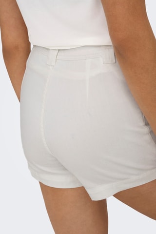 Short en jean taille haute - Blanc