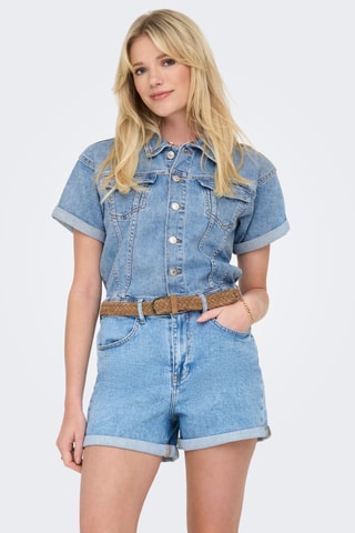 Combishort en jean - Bleu clair