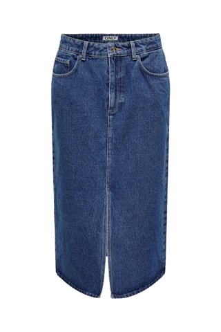 Jupe midi en jean taille haute - Bleu
