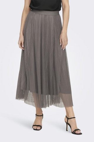 Jupe midi taille haute - Taupe