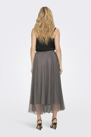 Jupe midi taille haute - Taupe
