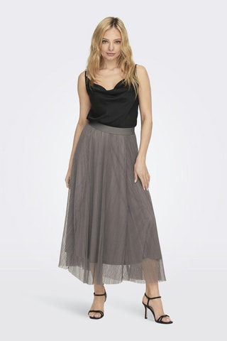 Jupe midi taille haute - Taupe