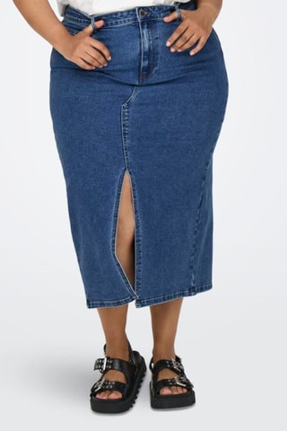 Jupe droite en jean - Bleu foncé
