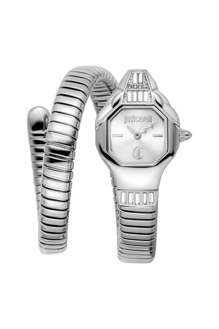 Montre à quartz en acier et cristaux tchèques Brillante Snake - Argenté