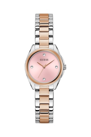 Montre à quartz en acier - Argenté et doré rose
