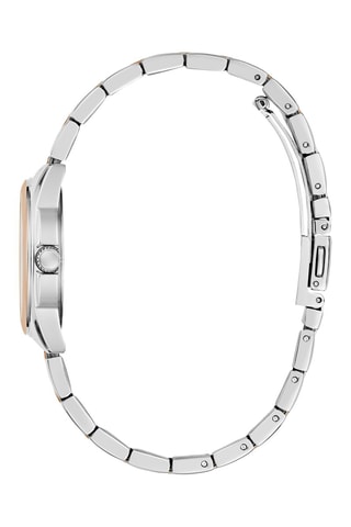 Montre à quartz en acier - Argenté et doré rose