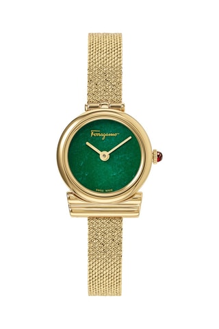 Montre à quartz en acier - Doré et vert