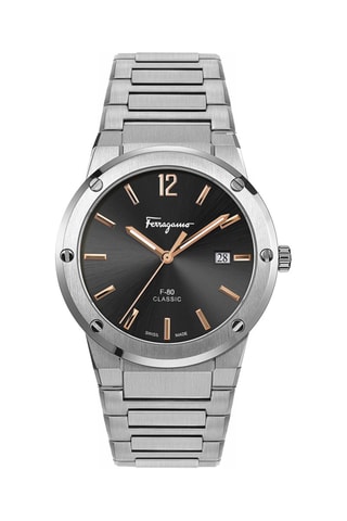 Montre à quartz en acier - Argenté et noir