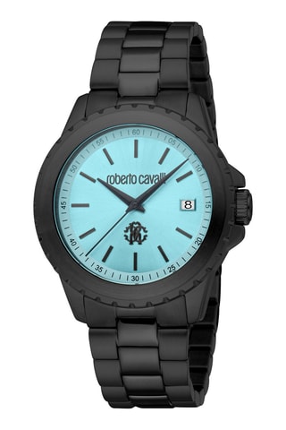 Montre à quartz en acier Sogno - Noir et turquoise