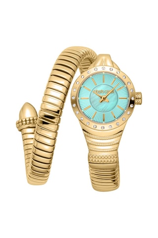 Montre à quartz en acier et nacre Regina - Doré et turquoise