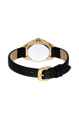 Montre à quartz en cuir Mirabile - Noir et doré