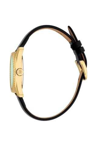 Montre à quartz en cuir Mirabile - Noir et doré