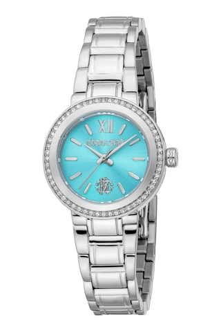Montre à quartz en acier Graziosa - Argenté et turquoise