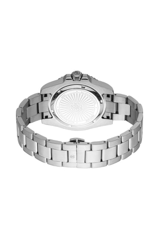 Montre à quartz en acier Marte - Argenté et bleu marine