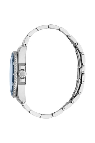 Montre à quartz en acier Marte - Argenté et bleu marine