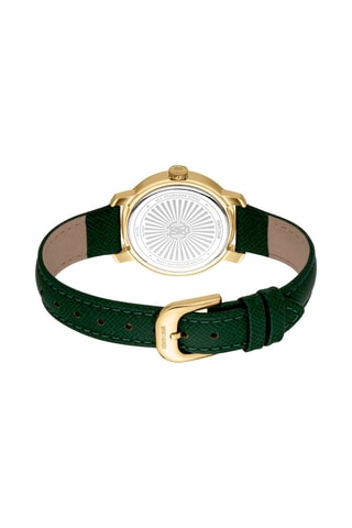 Montre à quartz en cuir Fiducia - Vert foncé et doré