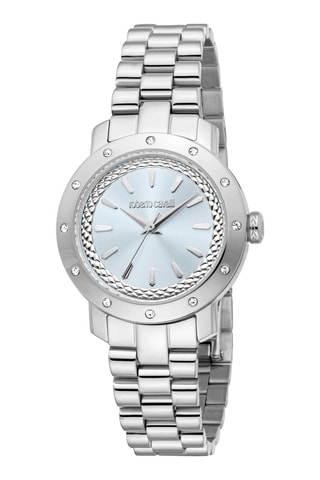 Montre à quartz en acier Fiducia - Argenté et ciel