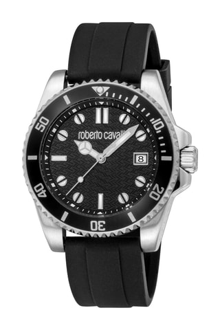 Montre à quartz en silicone Marte - Noir et argenté