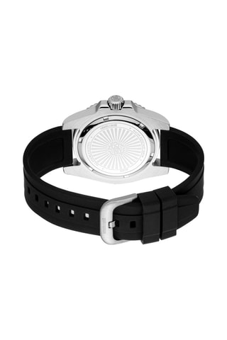 Montre à quartz en silicone Marte - Noir et argenté