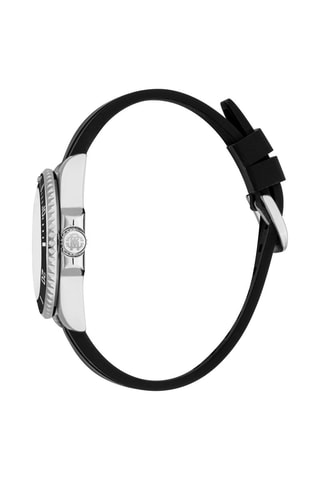 Montre à quartz en silicone Marte - Noir et argenté