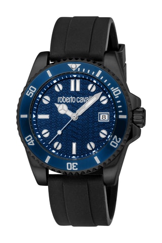 Montre à quartz en silicone Marte - Noir et bleu marine