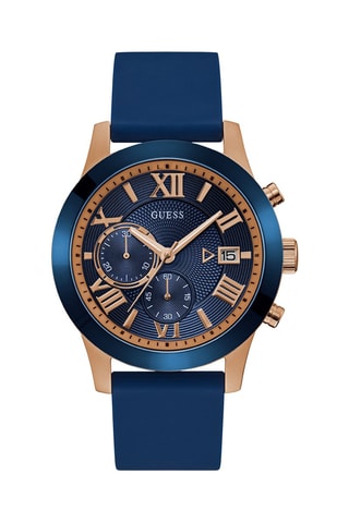 Montre à quartz en silicone - Chronographe - Doré rose et bleu
