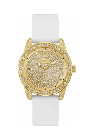 Montre à quartz en silicone Her Demand - 
Blanc et doré