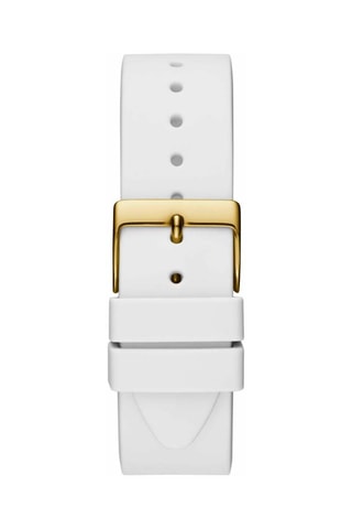 Montre à quartz en silicone Her Demand - 
Blanc et doré