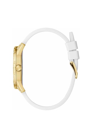 Montre à quartz en silicone Her Demand - 
Blanc et doré