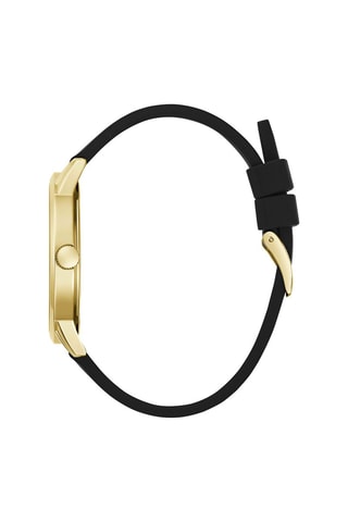 Montre à quartz en silicone - Noir et doré