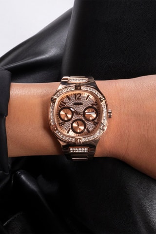Montre à quartz en acier - Doré rose