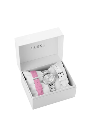 Coffret montre à quartz en acier et 2 bracelets de montre