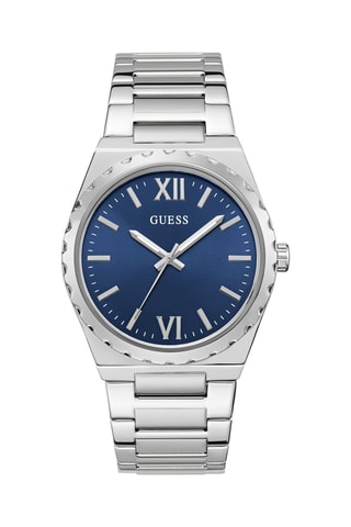 Montre à quartz en acier - Argenté et bleu