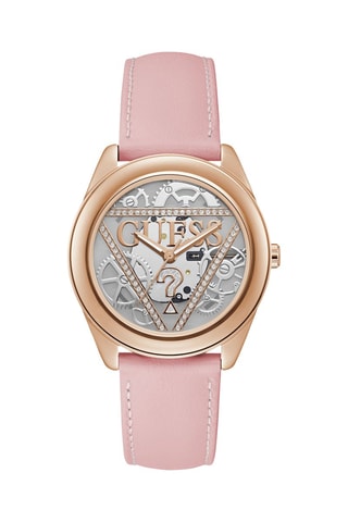 Montre à quartz en cuir - Rose et doré rose