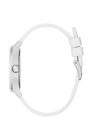 Montre à quartz en silicone - Blanc et argenté