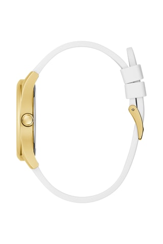 Montre à quartz en silicone - Blanc et doré
