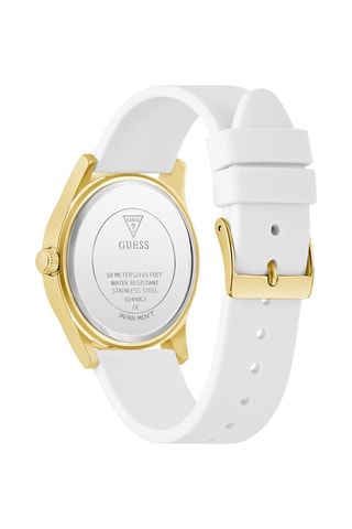 Montre à quartz en silicone - Blanc et doré