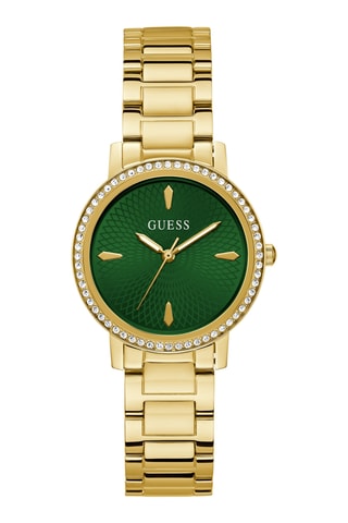 Montre à quartz en acier - Doré et vert