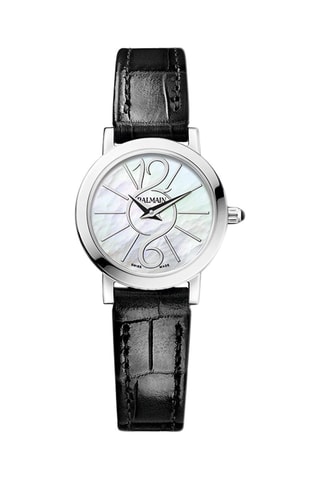 Montre à quartz en cuir Elegance Chic - Noir et argenté