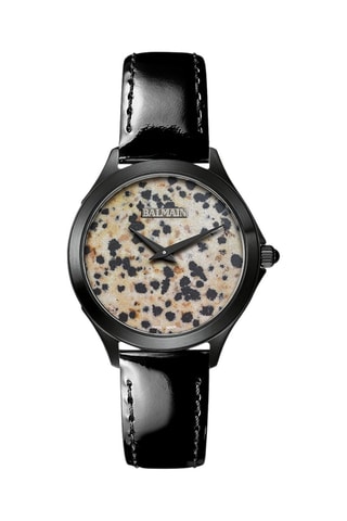 Montre à quartz en cuir Flamea - Noir
