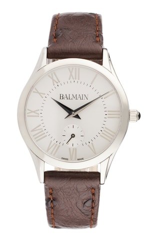 Montre quartz en cuir Classic R - 
Marron et argenté