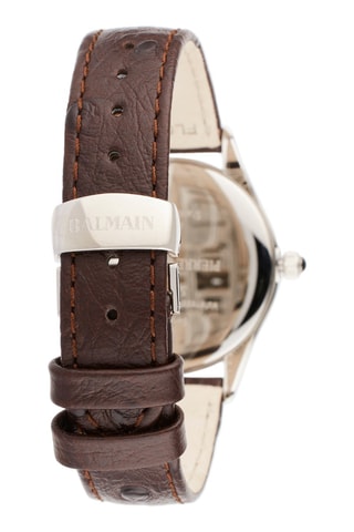 Montre quartz en cuir Classic R - 
Marron et argenté