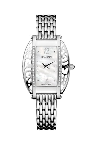 Montre à quartz en acier, nacre et diamants Fairy Arabesques