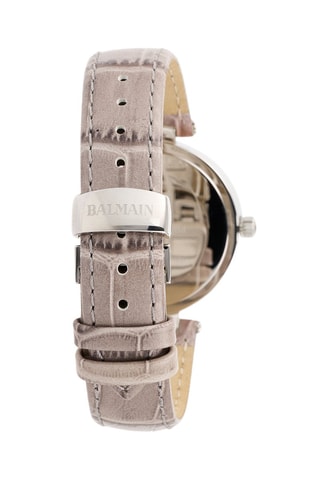 Montre à quartz en cuir Balmainia - Gris et argenté